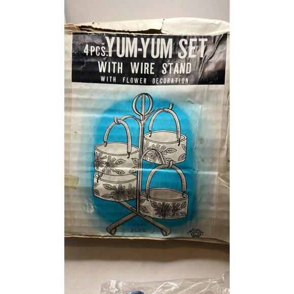 Yum-Yum Set Wales China Mid Century MCM Décor Vintage w/ Original Box - Picture 6 of 6